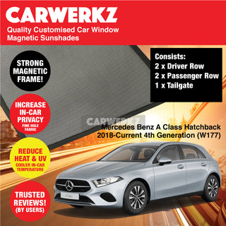 Customised Window Magnetic Sunshades for Mercedes Benz A Class 2018-Current 4th Generation (W177) Germany Hatchback