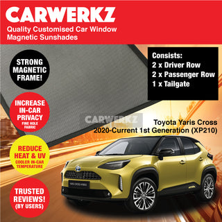 Customised Window Magnetic Sunshades for Toyota Yaris Cross 2020-Current 1st Generation (XP210) Japan SUV