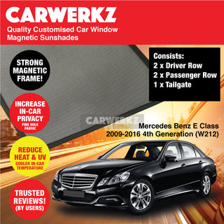 Customised Window Magnetic Sunshades for Mercedes Benz E Class 2009-2016 4th Generation (W212) Germany Sedan