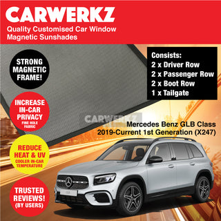 Customised Window Magnetic Sunshades for Mercedes Benz GLB Class 2019-Current 1st Generation (X247) Germany SUV - CarWerkz.com