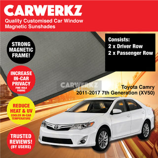 Customised Window Magnetic Sunshades for Toyota Camry 2011-2017 11th Generation (XV50) Japan Sedan - CarWerkz.com