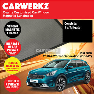 Customised Window Magnetic Sunshades for Kia Niro 2016-2020 1st Generation (DE/ MY) Korea Hybrid Hatchback