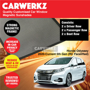 Customised Window Magnetic Sunshades for Honda Odyssey 2013-Current 5th Generation (RC) Japan MPV