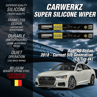 Carwerkz Silicone Wipers for Audi A6 Sedan 2018-Current 5th Generation C8/4K