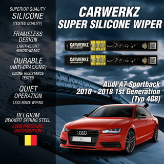 Carwerkz Silicone Wipers for Audi A7 Sportback 2010-2018 1st Generation 4G8