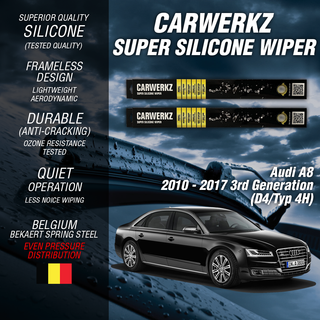 Carwerkz Silicone Wipers for Audi A8 Sedan 2010-2017 3rd Generation D4/4H
