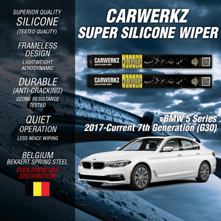 Carwerkz Silicone Wipers for BMW 5 Series 2017-Current 7th Generation (G30)