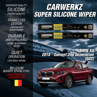Carwerkz Silicone Wipers for BMW X4 2018-2020 2nd Generation (G02)