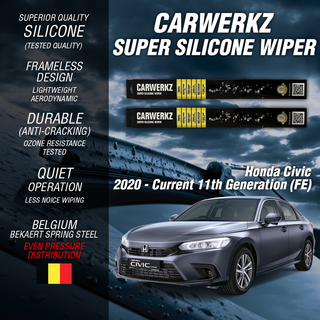 Carwerkz Silicone Wipers for Honda Civic 2020-Current 11th Generation (FE/FL)