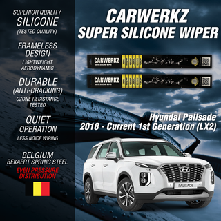 Carwerkz Silicone Wipers for Hyundai Palisade 2018-Current 1st Generation LX2