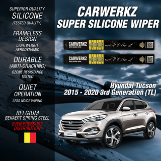 Carwerkz Silicone Wipers for Hyundai Tucson 2015-2020 3rd Generation TL