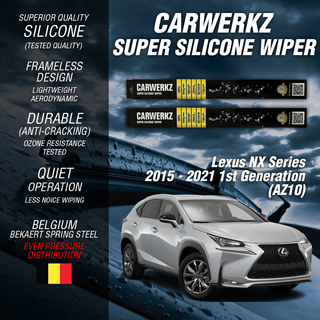 Carwerkz Silicone Wipers for Lexus NX Series 2015-2021 1st Generation AZ10