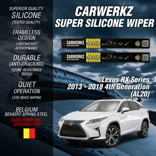 Carwerkz Silicone Wipers for Lexus RX Series 2013-2018 4th Generation AL20