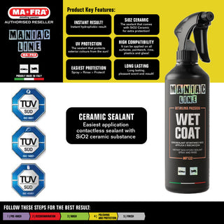 Maniac Line Wet Coat 500ml (Wipeless Touchless application sealant with SiO2 technology)