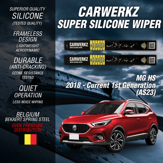 Carwerkz Silicone Wipers for MG HS 2018-Current 1st Generation AS23