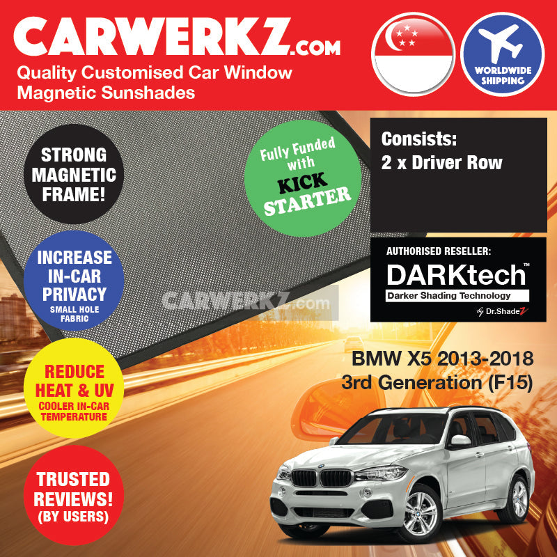 Dr Shadez DARKtech BMW X5 2014-2019 3rd Generation (F15) Germany SUV Customised Window Magnetic Sunshades