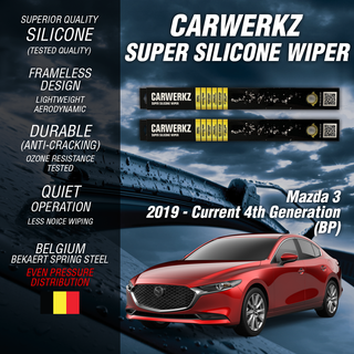 Carwerkz Silicone Wipers for Mazda 3 Sedan Hatchback 2019-Current 4th Generation BP