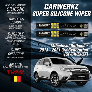 Carwerkz Silicone Wipers for Mitsubishi Outlander 2013-2021 3rd Generation GF/GK/ZJ/ZK