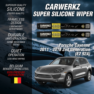 Carwerkz Silicone Wipers for Porsche Cayenne 2011-2018 2nd Generation E2 92A