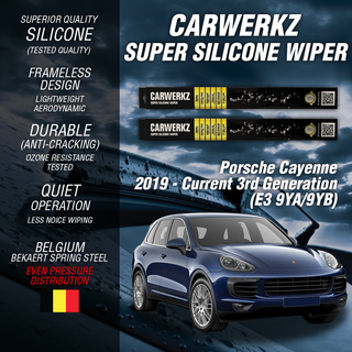 Carwerkz Silicone Wipers for Porsche Cayenne 2019-Current 3rd Generation E3 9YA/9YB