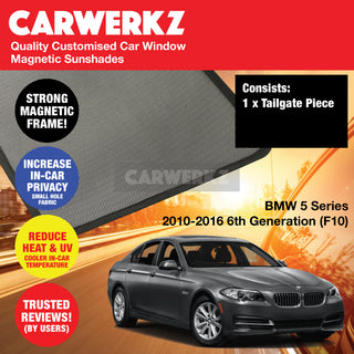 Customised Window Magnetic Sunshades for BMW 5 series 2010-2016 6th Generation (F10) Germany Sedan - CarWerkz.com