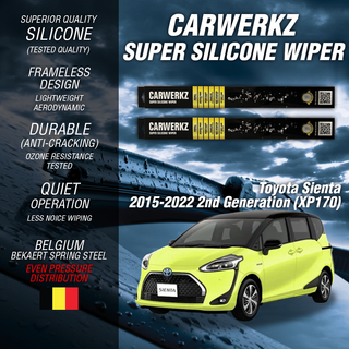 Carwerkz Silicone Wipers for Toyota Sienta 2015-2022 2nd Generation (XP170)