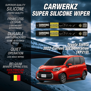 Carwerkz Silicone Wipers for Toyota Sienta 2022-Current 3rd Generation (XP210)