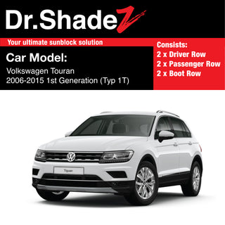 Customised Window Magnetic Sunshades for Volkswagen Touran 2006-2015 1st Generation (Typ 1T) Germany MPV - CarWerkz.com