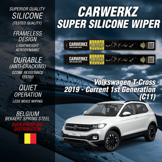 Carwerkz Silicone Wipers for Volkswagen T-Cross 2019-Current 1st Generation C11