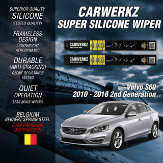 Carwerkz Silicone Wipers for Volvo S60 2010-2018 2nd Generation