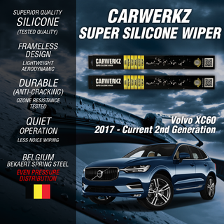 Carwerkz Silicone Wipers for Volvo XC60 2017-Current 2nd Generation
