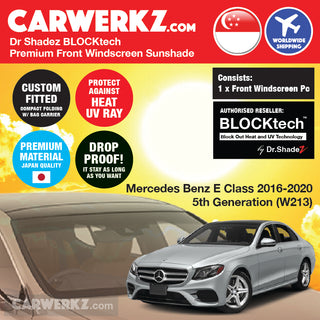 Dr Shadez BLOCKtech Premium Front Windscreen Foldable Sunshade for Mercedes Benz E Class Sedan 2017-Current 5th Generation (W213)