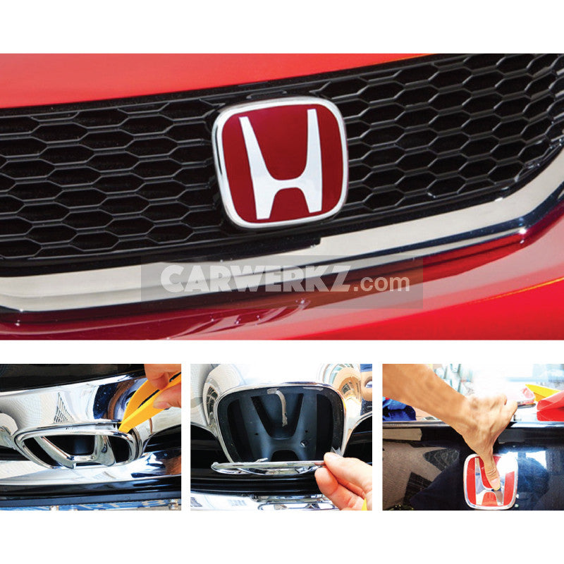Honda Front Back Emblem Logo Red - CarWerkz
