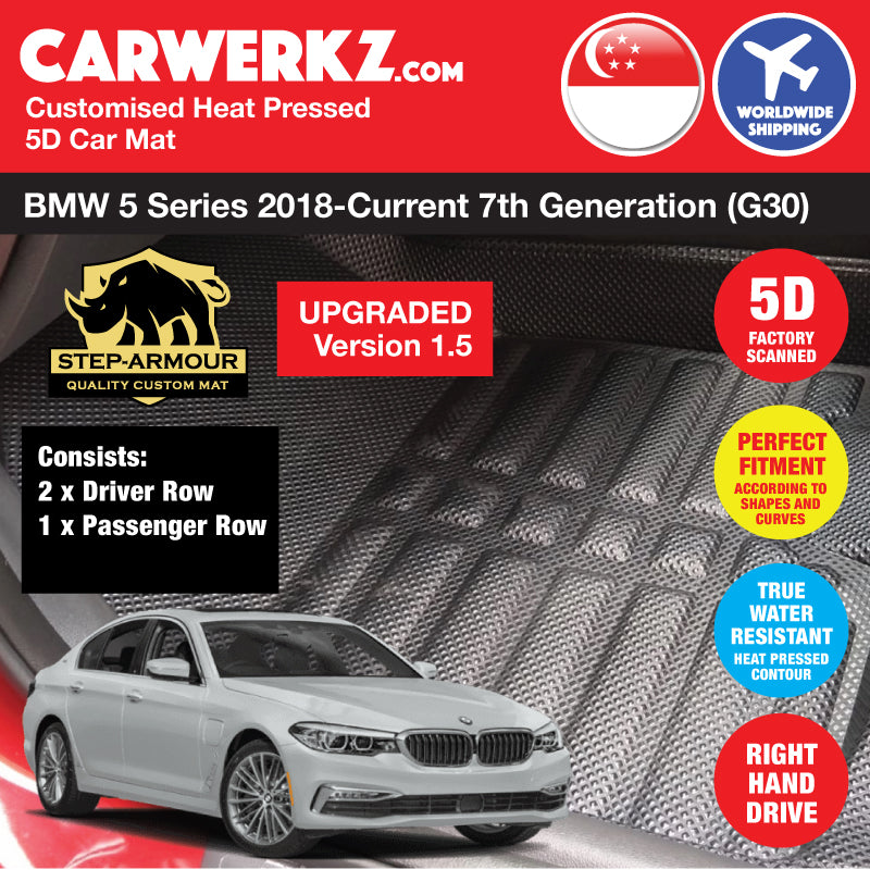 STEP ARMOUR (Version 1.5) BMW 5 Series 2018-Current 7th Generation (G30) German Luxury Sedan Car Customised 5D Car Mat - carwerkz singapore official store