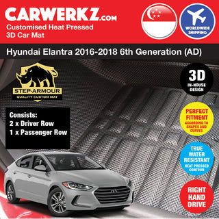 STEP ARMOUR Hyundai Avante Elantra 2016-2019 6th Generation (AD) Car Customised 3D Car Mat
