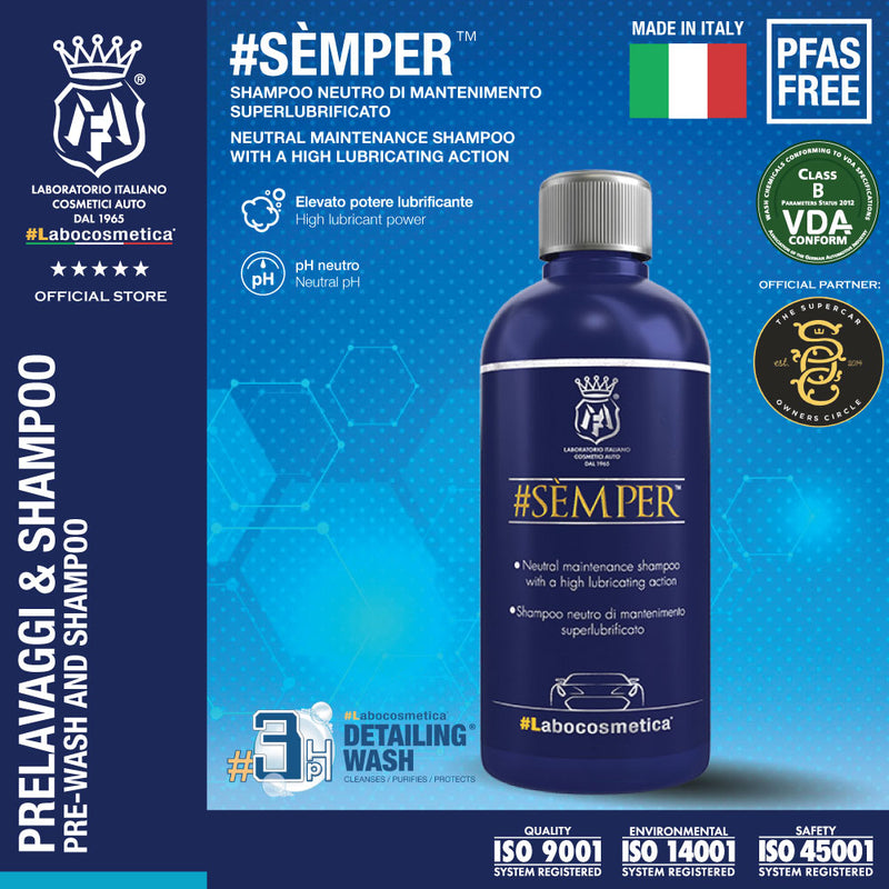Labocosmetica SEMPER 500ml (Neutral PH maintenance car shampoo with a high lubricating action)
