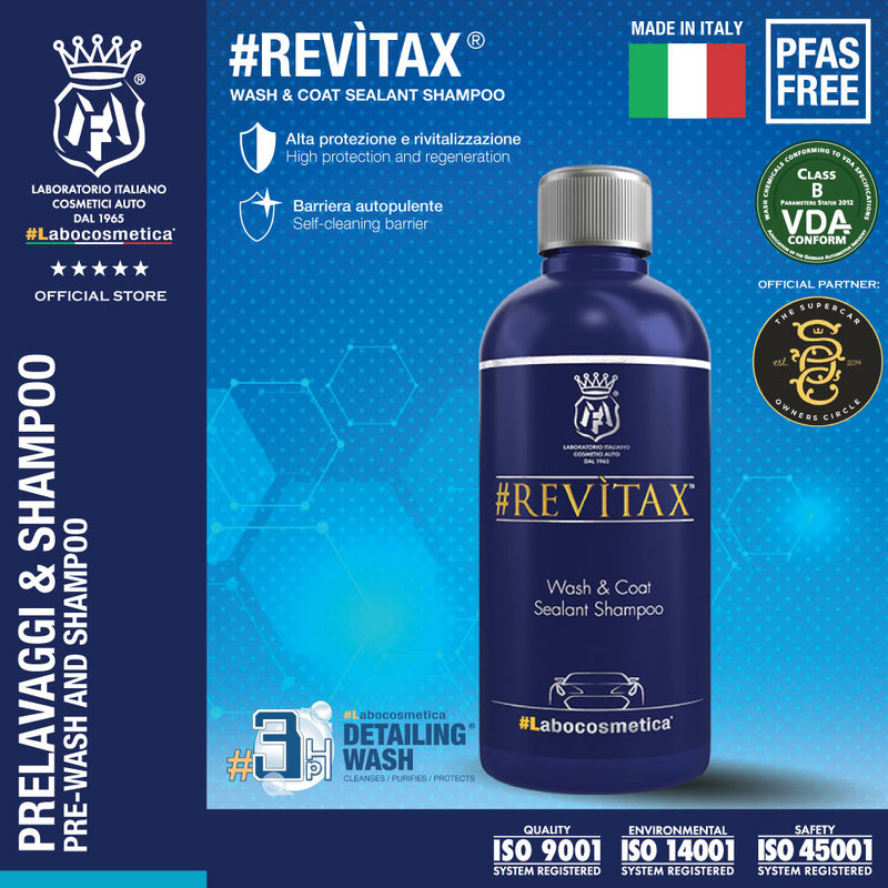 Labocosmetica REVITAX 500ml (Wash and high grade hydrophobic coat car shampoo)