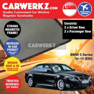 BMW 5 Series 2003-2010 5th Generation (E60) Germany Sedan Customised Window Magnetic Sunshades