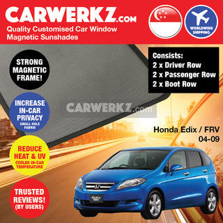 Honda Edix FR-V 2004-2009 1st Generation (BE1/2/3/4/8) Japan Hatchback Customised Window Magnetic Sunshades
