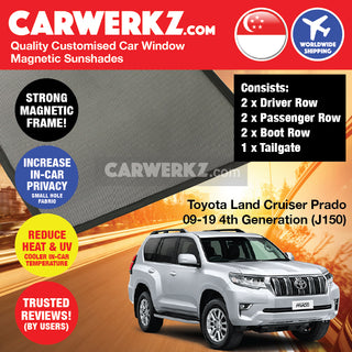 Toyota Land Cruiser Prado 2009-2020 4th Generation (J150) Japan SUV Customised Window Magnetic Sunshades