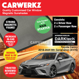 Dr Shadez DARKtech Toyota Camry 2018-2024 8th Generation (XV70) Japan Sedan Customised Window Magnetic Sunshades