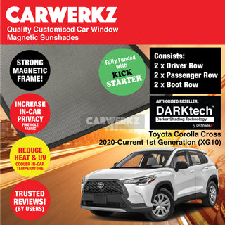 Dr Shadez DARKtech Toyota Corolla Cross 2020-Current 1st Generation (XG10) Japan SUV Customised Window Magnetic Sunshades