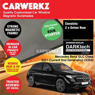 Dr Shadez DARKtech Mercedes Benz GLC Class 2021-Current 2nd Generation (X254) Germany SUV Customised Window Magnetic Sunshades