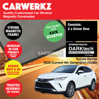 Dr Shadez DARKtech Toyota Harrier 2020-Current 4th Generation (XU80) Japan SUV Customised Window Magnetic Sunshades