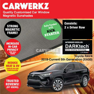Dr Shadez DARKtech Toyota RAV4 2018-Current 5th Generation (XA50) Japan SUV Customised Car Window Magnetic Sunshades