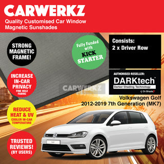 Dr Shadez DARKtech Volkswagen Golf 2012-2019 7th Generation (MK7) Germany Hatchback Customised Car Window Magnetic Sunshades