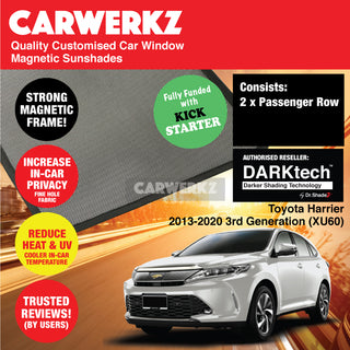Dr Shadez DARKtech Toyota Harrier 2013-2020 3rd Generation (XU60) Japan SUV Customised Window Magnetic Sunshades