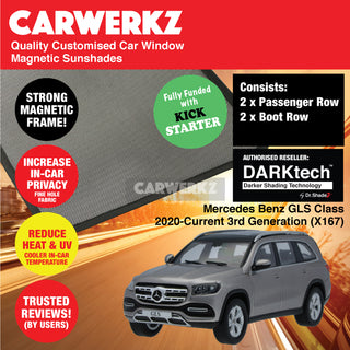 Dr Shadez DARKtech Mercedes Benz GLS Class 2020-Current 3rd Generation (X167) Germany SUV Customised Window Magnetic Sunshades