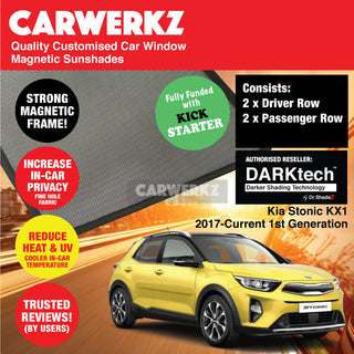 Dr Shadez DARKtech Kia Stonic KX1 2017-Current 1st Generation (YB) Korea SUV Customised Window Magnetic Sunshades