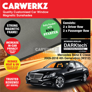 Dr Shadez DARKtech Mercedes Benz E Class 2009-2016 4th Generation (W212) Germany Sedan Customised Window Magnetic Sunshades